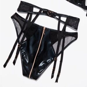 Savage Fenty Adam selman Black Strappy Lingerie Set